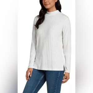 Matty M Mock Neck Long Sleeved Ribbed Tunic L NIP
